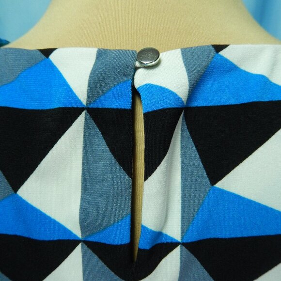 Calvin Klein Pleated Neck Sleeveless Geometric Career Top Size Large NWOT - Picture 8 of 12